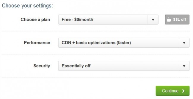 setting cloudflare