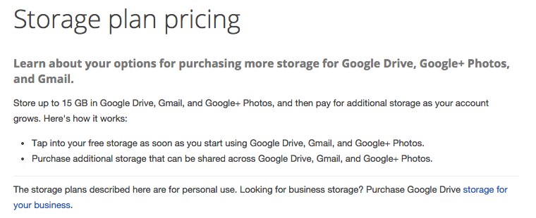 Google Drive Plans