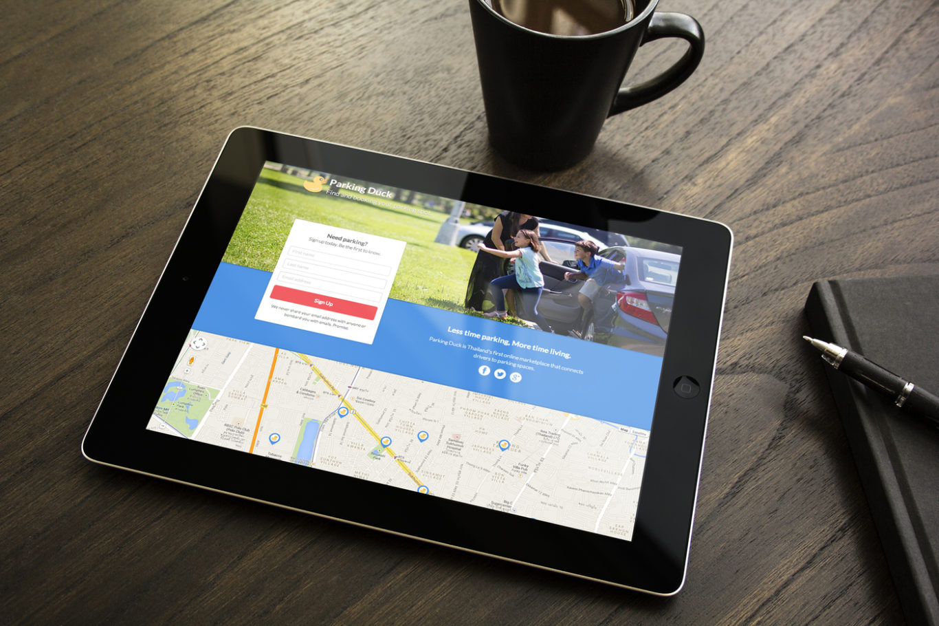 ParkingDuck Ipad mockups